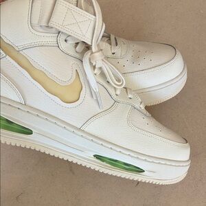 New ! Nike AIR FORCE HIGH TOP , NEW Off-White and Lime Sneakers